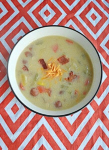 A bowl of potato soup.