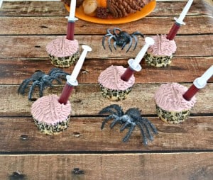 Fun and Creepy Brain Cupcakes with Red Moscato Wine Shooters #SundaySupper