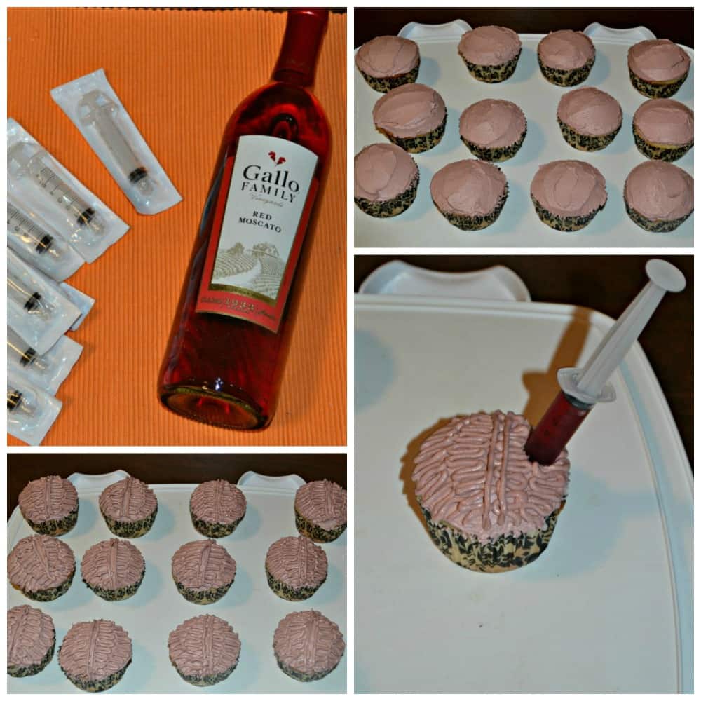 How to make Brain Cupakes with Red Moscato Wine Shooters