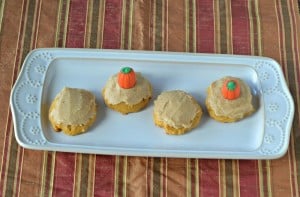 Soft and chewy pumpkin cookies topped with Brown Butter Frosting