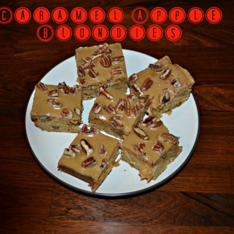 Caramel Apple Blondies are traditional blondies made with apples and topped off with caramel frosting and pecans