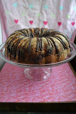 Cherry Filled Bundt Cake with Chocolate Cherry Drizzle