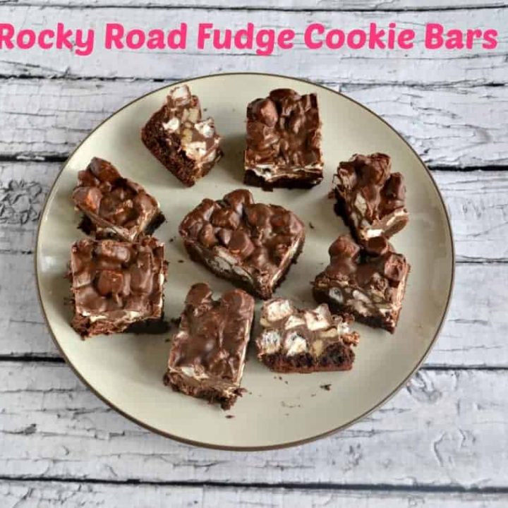 Chocolate, Marshmallows, Walnuts, and Cookies make up Rocky Road Fudge Cookie Bars