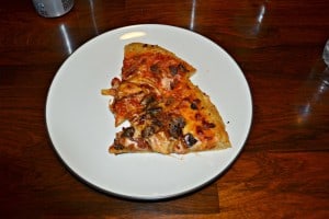 Bacon, Mushroom, and Caramelized Onion PIzza with Mellow Mushroom PIzza Crust