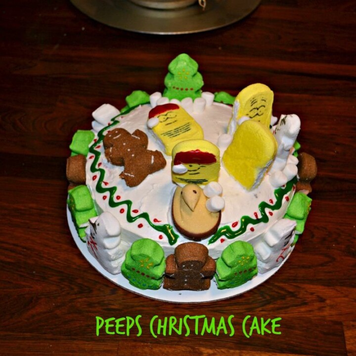 Fun PEEPS Christmas Cake with red and green layers!