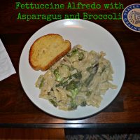 Fettuccine Alfredo with Broccoli and Asparagus