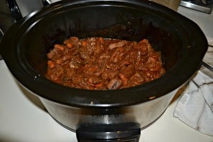 Beef Marsala Stew made in the slow cooker