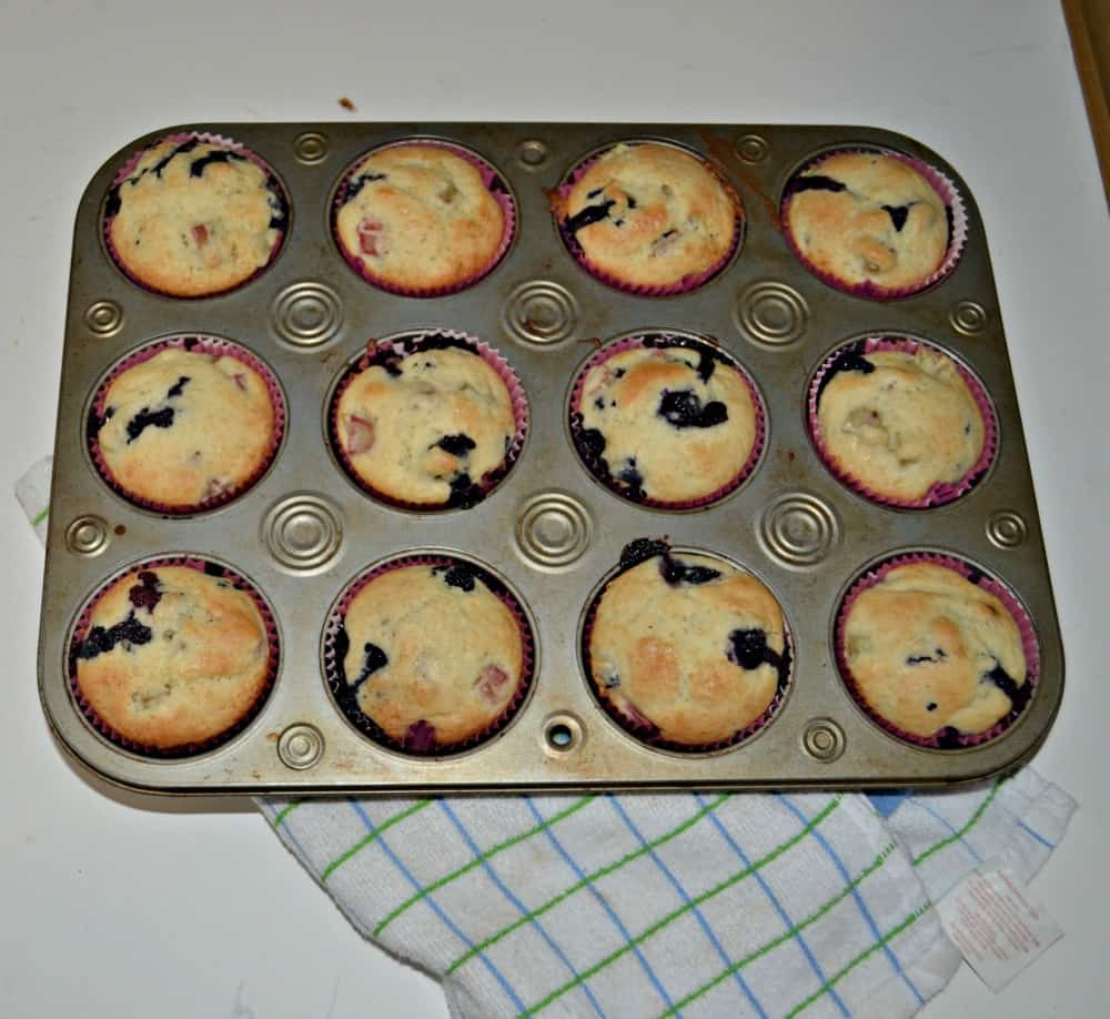Blueberry Rhubarb Muffins