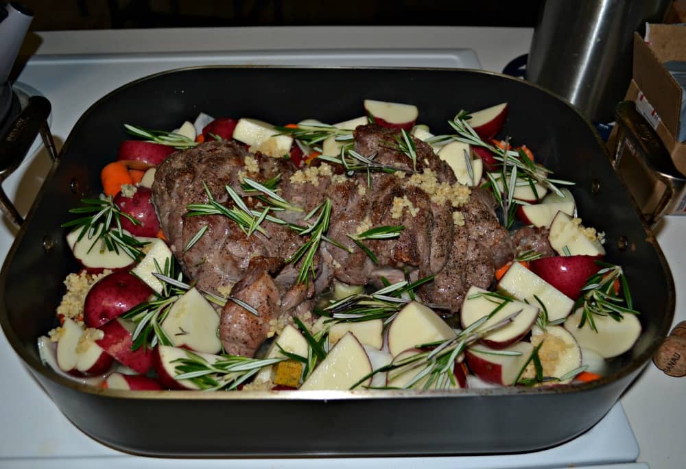 Roasted Leg of Lamb with vegetables