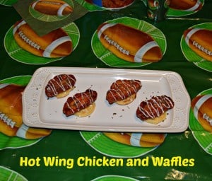 Hot Wing Chicken and Waffles appetizer are an easy 4 ingredient party food!