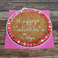 Easy Chocolate Chip Cookie Cake for Valentine's Day