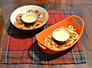 Game Day Grub gets awesome with Alexia fries and onion rings with dipping sauces!
