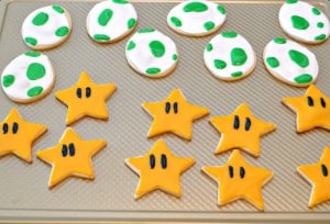 Fun Mario Sugar Cookies: Stars and Dinosaur Eggs