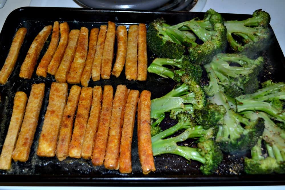 Crispy tofu fries and Soy Broccoli Steaks