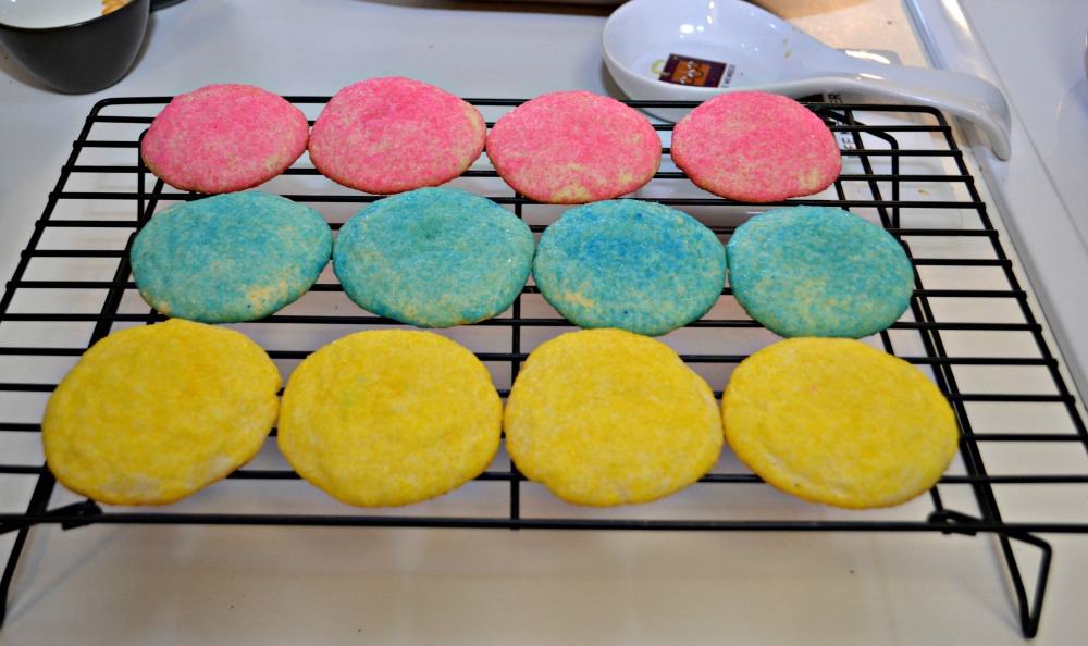 Spring Almond Sugar Cookies with colored sugars