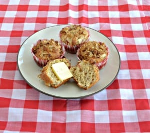 Apple Pecan Muffins are moist and delicious with a crunchy topping. They taste even better with Finlandia Importer Butter.