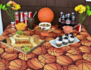 Host the best Basketball Party this spring with Coke, OREO cupcakes, Reese Peanut Butter Cup Dip, and a gourmet Cheese Board