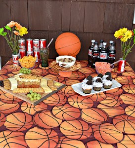 How to Host a Basketball Party with recipes for OREO Cupcakes, Reese Peanut Cup Dip, and How to Make a Cheese Board