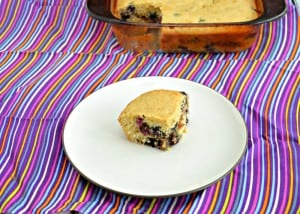 Gluten Free Coffee Cake with juicy Blueberries and a hazelnut layer
