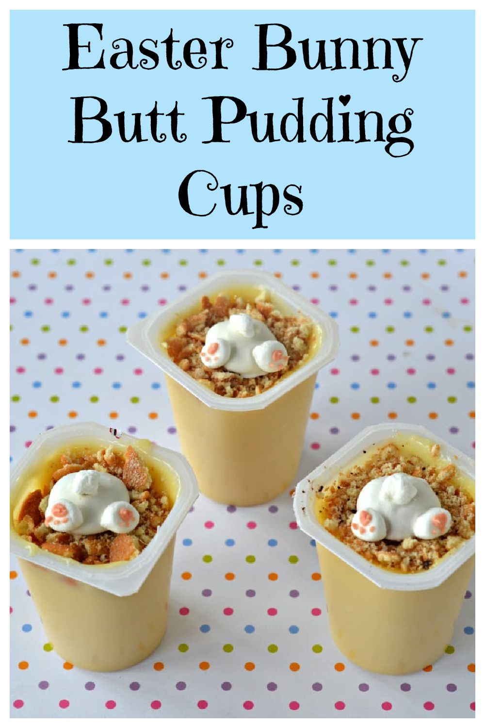 Easter Pudding Cups with Bunny Butts and Chocolate Carrots