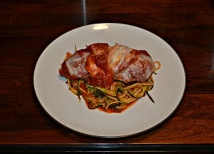 Go light for dinner tonight! Baked Chicken Parmesan over Zoodles is delicious and lighter then the original version.