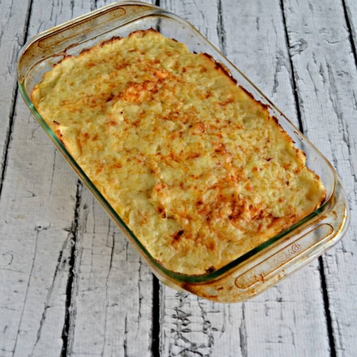 Colcannon is a traditional Irish side dish made with potatoes and cabbage and topped with Dubliner cheese