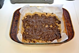Delicious Chocolate Peanut Butter Bars with chocolate chips