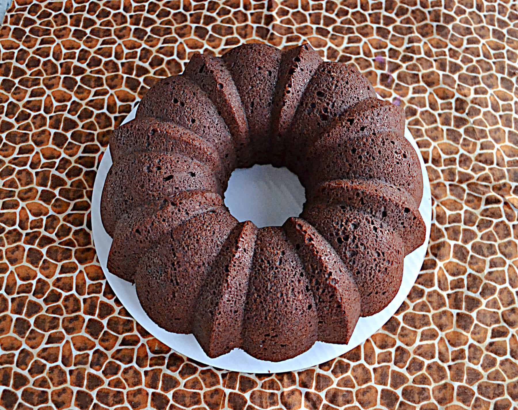 A chocolate Bundt cake.