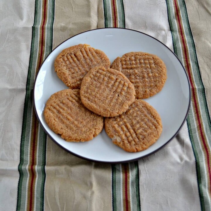 Three Ingredient Peanut Butter Cookies are gluten free and use Stevia in place of sugar!