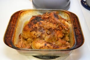Whole chicken with vegetables and gravy made in the slow cooker is a great weeknight meal