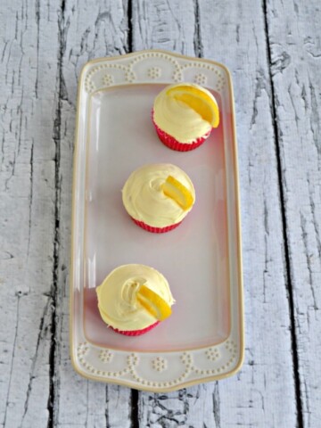 Strawberry Lemonade Cupcakes with fresh lemon slices