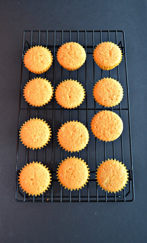 Bright orange SunnyD Cupcakes
