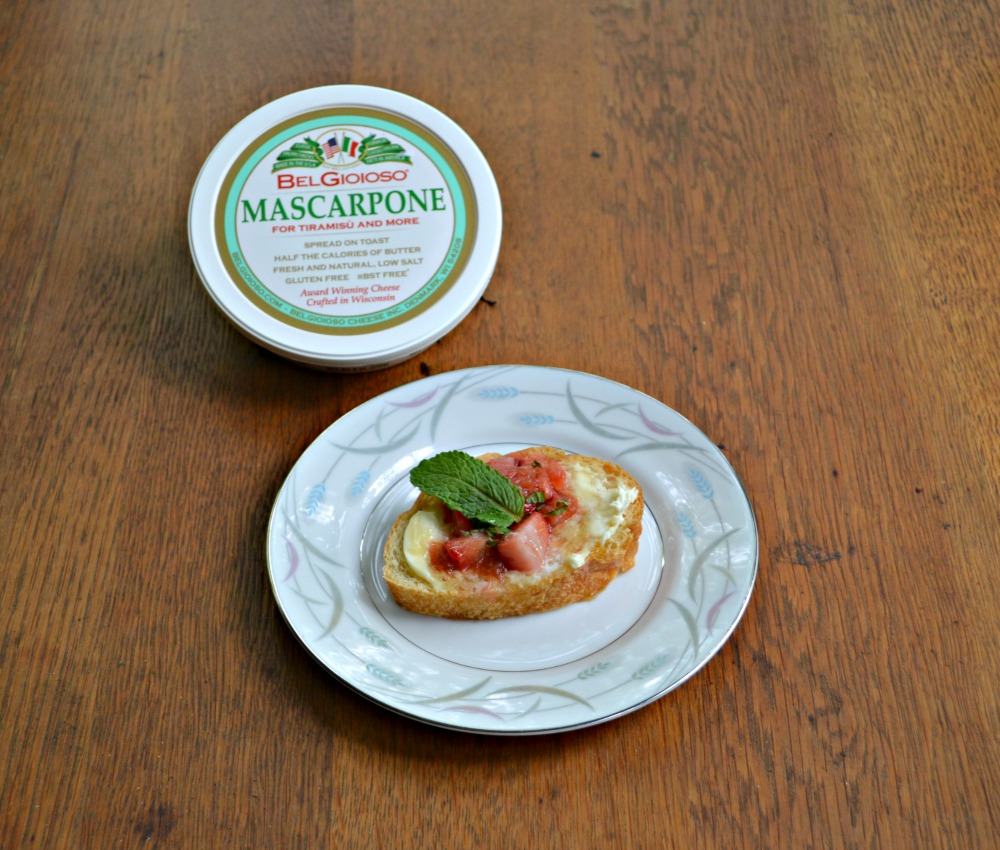 Crostini with Mascarpone and Strawberry Rhubarb Compote