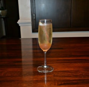 Spiced Rhubarb Champagne Spritzer is a refreshing combination of spiced rhubarb syrup and cool champagne