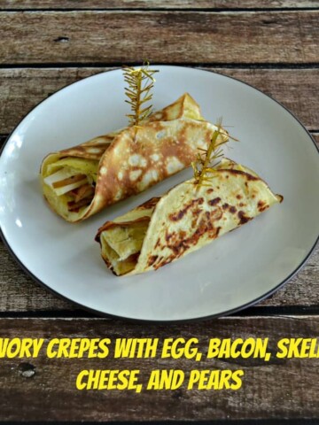 Savory Breakfast Crepes with Egg, Bacon, Skellig, and Pears is a filling and easy to make breakfast