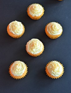 Bright and sunny cupcakes are made with SunnyD!
