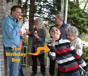 The whole family enjoying SunnyD Cupcakes that taste just like creamsicles!