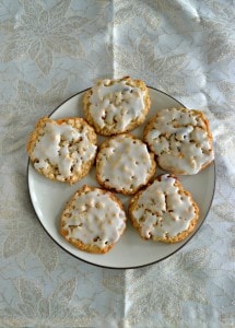 Gourmet Oatmeal Raisin Cookies are iced and have butterscotch chips and pecans!