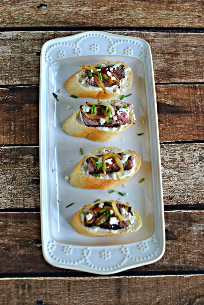 Make this Grilled Steak Crostini with Blue Cheese and Caramelized Onions is a great summer appetizer