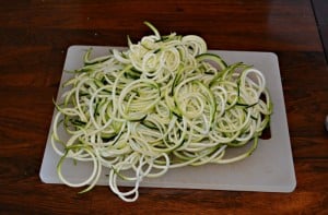 Spiralized zucchini makes zoodles which are a great pasta substitute.