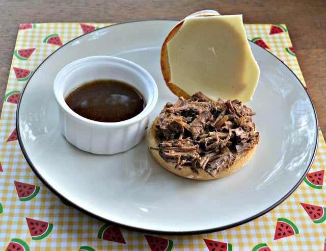 Delicious French Dip Sandwiches in the Crock-Pot www.hezzi-dsbooksandcooks.com
