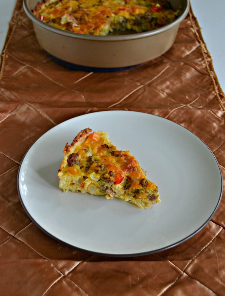 A tasty one pan Hash Brown Crusted Breakfast Quiche