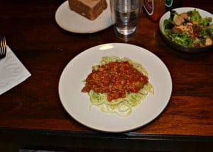 Vegetable Meatsauce on top of zoodles is healthier and tastier!