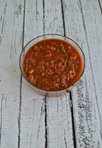 CSA Bolgonese Sauce with tomatoes, peppers, onions, sausage, and ground beef