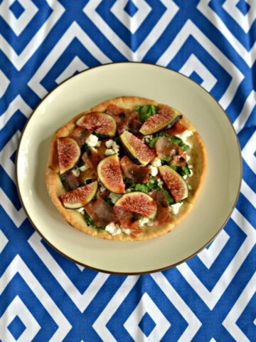 Fig, spinach, and goat cheese pita pizzas using Toufayan pitas!