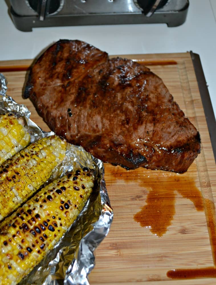 A delicious juicy London Broil made on the grill