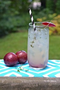 Cool off with a sip of Plum and Thyme Champagne Cocktails