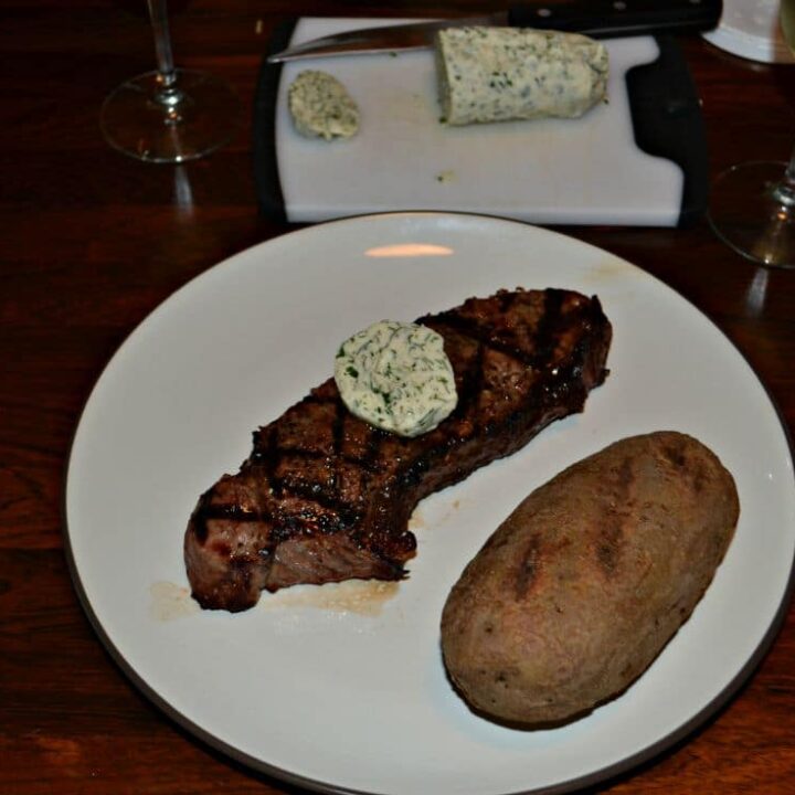 Tasty Herb and Garlic Compound Butter is delicious on Grilled Steaks