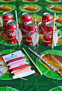 DIY Football Tags for Coke Cans!