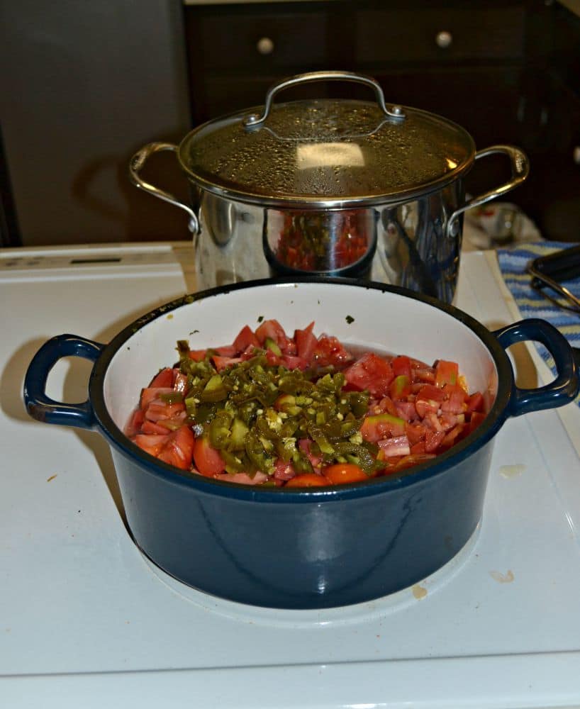 Spicy Jalapeno Salsa ready for canning